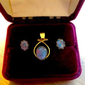 Opal Pendant & Earring Set